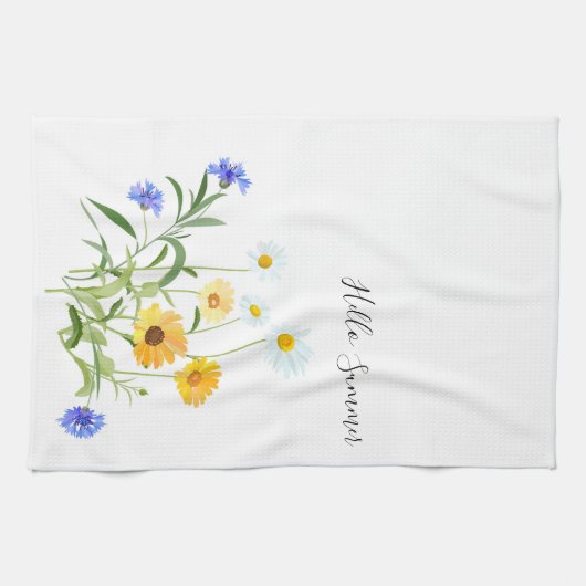 Serviette de cuisine aux fleurs (Horizontal)