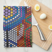 Serviette de cuisine aux fleurs Abstraites (Quart Plié)