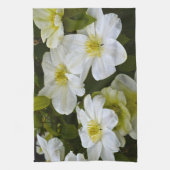 Serviette de cuisine aux fleurs blanches (Vertical)