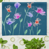 Serviette de cuisine aux fleurs rousses (Plié)