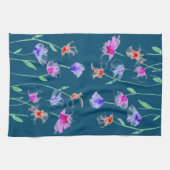 Serviette de cuisine aux fleurs rousses (Horizontal)
