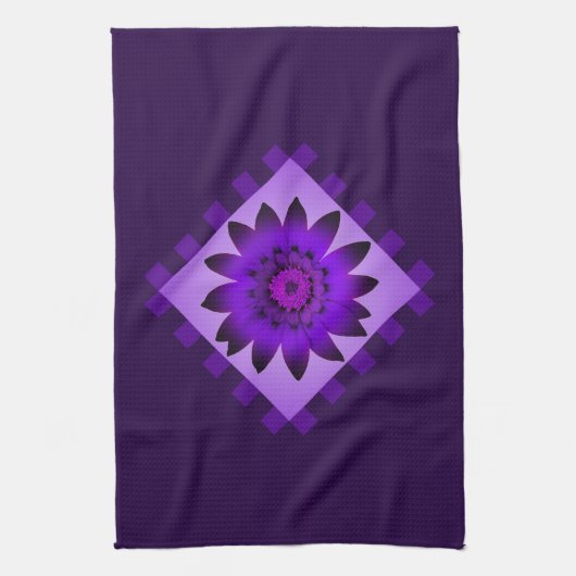Serviette de cuisine aux fleurs violettes (Vertical)