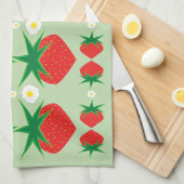 Serviette de cuisine aux fraises (Quart Plié)