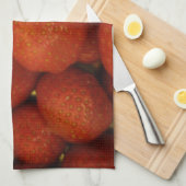Serviette de cuisine aux fraises juteuses (Quart Plié)