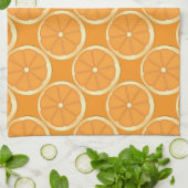 Serviette de cuisine aux fruits d'été orange (Plié)