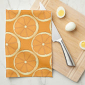 Serviette de cuisine aux fruits d'été orange (Quart Plié)