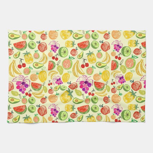 Serviette de cuisine aux fruits mélangés (Horizontal)