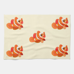 Serviette de cuisine aux poissons d'or