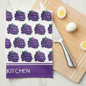 Serviette de cuisine aux raisins (Quart Plié)