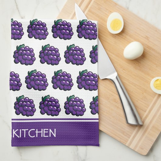 Serviette de cuisine aux raisins (Quart Plié)