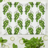 Serviette de cuisine aux raisins verts (Plié)