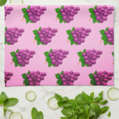 Serviette de cuisine aux raisins violets (Plié)
