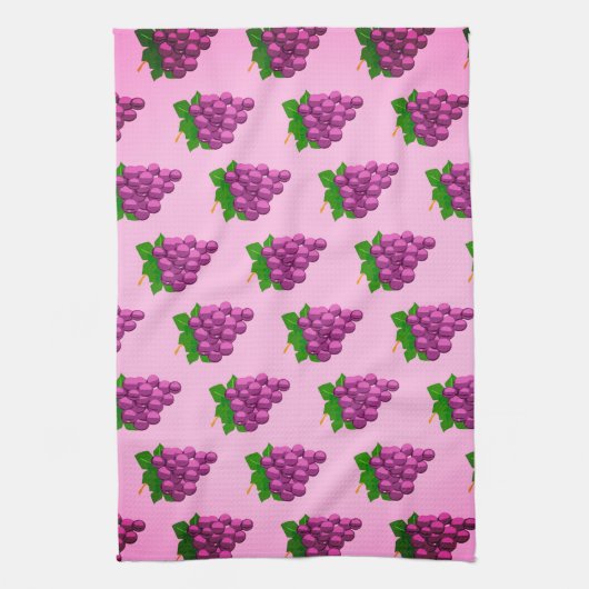 Serviette de cuisine aux raisins violets (Vertical)