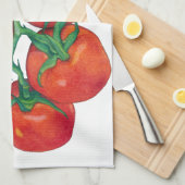 Serviette de cuisine aux tomates rouges (Quart Plié)