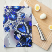 Serviette de cuisine avec Bleu Blanc Couleurs Desi (Quart Plié)