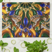 Serviette de cuisine avec Brésil Couleurs Design (Plié)