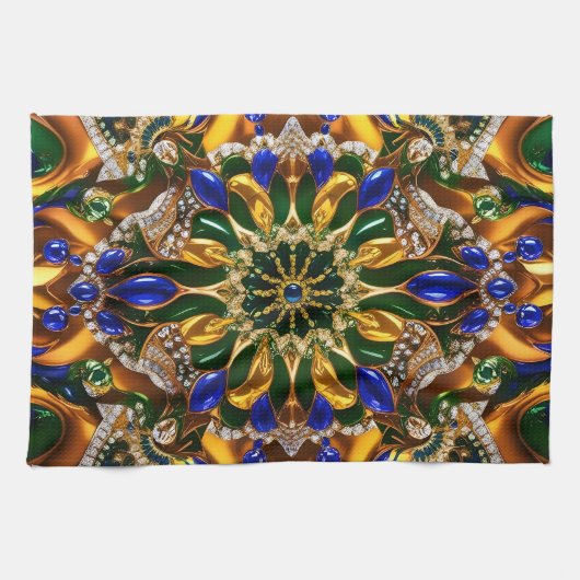 Serviette de cuisine avec Brésil Couleurs Design (Horizontal)