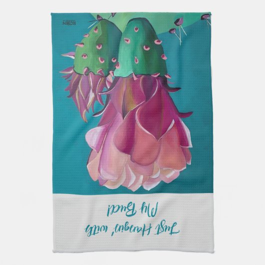 Serviette de cuisine avec Cactus Prickly Pear (Vertical)