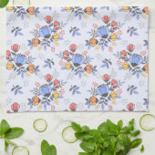 Serviette de cuisine avec des fleurs dessinées à l (Plié)