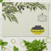 Serviette de cuisine avec des olives (Plié)