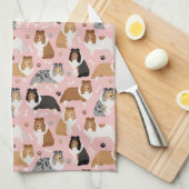 Serviette de cuisine avec des os et des pattes (Quart Plié)