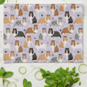Serviette de cuisine avec des os et des pattes (Plié)