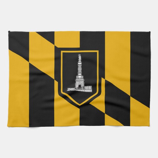 Serviette de cuisine avec Drapeau de Baltimore Cit (Horizontal)