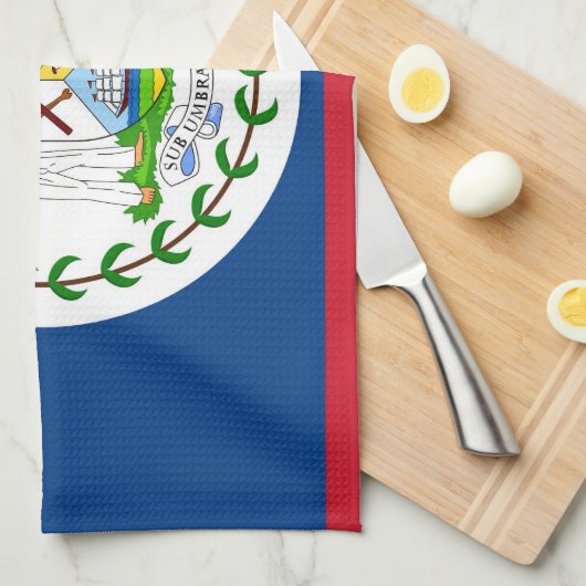 Serviette de cuisine avec Drapeau de Belize (Quart Plié)