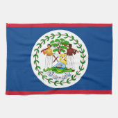 Serviette de cuisine avec Drapeau de Belize (Horizontal)