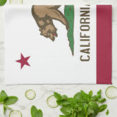 Serviette de cuisine avec Drapeau de Californie, U (Plié)