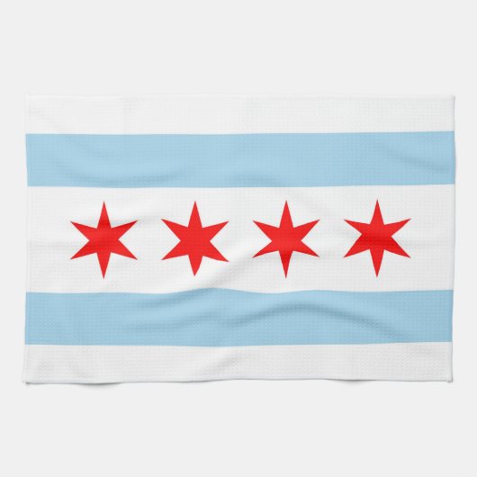 Serviette de cuisine avec drapeau de Chicago, Illi (Horizontal)