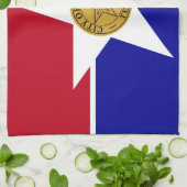 Serviette de cuisine avec Drapeau de Dallas, États (Plié)