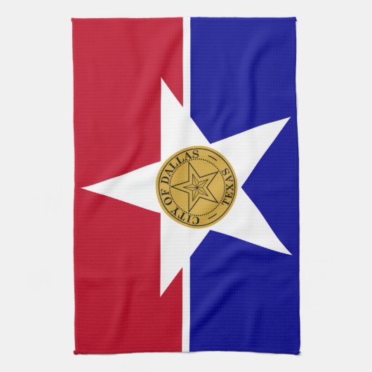Serviette de cuisine avec Drapeau de Dallas, États (Vertical)