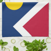 Serviette de cuisine avec Drapeau de Denver, Color (Plié)