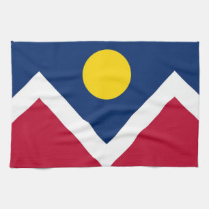 Serviette de cuisine avec Drapeau de Denver, Color