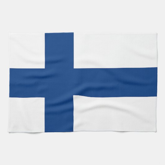 Serviette de cuisine avec Drapeau de Finlande (Horizontal)