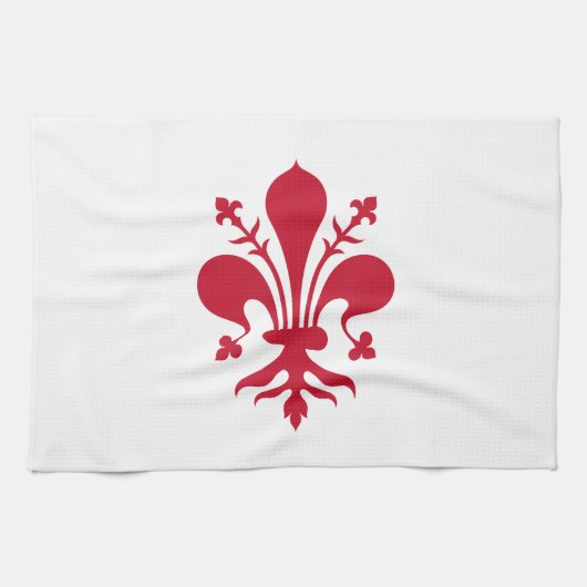 Serviette de cuisine avec Drapeau de Florence, Ita (Horizontal)