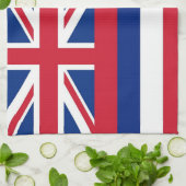Serviette de cuisine avec Drapeau de Hawaii, U.S.A (Plié)