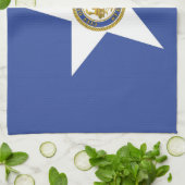 Serviette de cuisine avec Drapeau de Houston, État (Plié)
