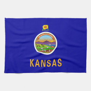 Serviette de cuisine avec Drapeau de Kansas, U.S.A