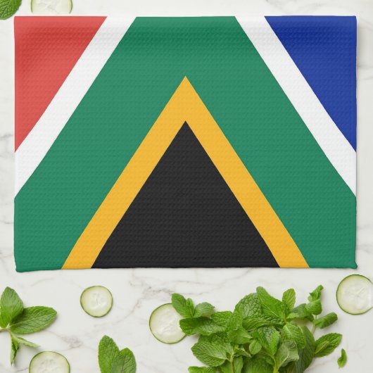 Serviette de cuisine avec Drapeau de l'Afrique du  (Plié)