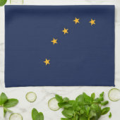 Serviette de cuisine avec Drapeau de l'Alaska, Éta (Plié)