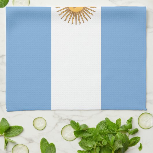Serviette de cuisine avec Drapeau de l'Argentine (Plié)