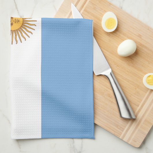 Serviette de cuisine avec Drapeau de l'Argentine (Quart Plié)