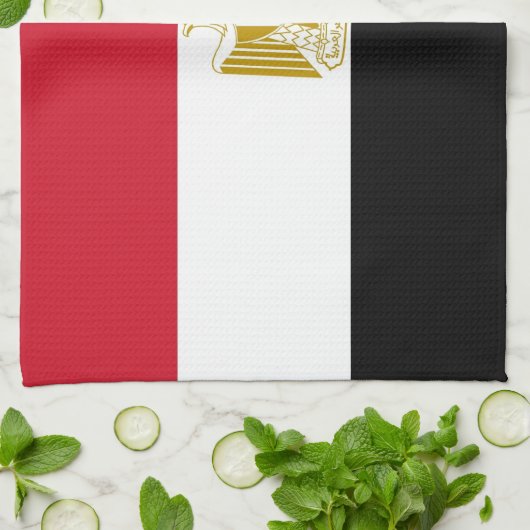 Serviette de cuisine avec Drapeau de l'Egypte (Plié)