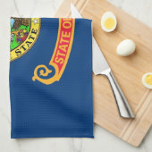 Serviette de cuisine avec Drapeau de l'Idaho, État (Quart Plié)