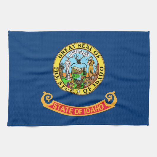 Serviette de cuisine avec Drapeau de l'Idaho, État (Horizontal)