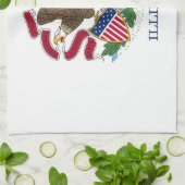 Serviette de cuisine avec Drapeau de l'Illinois, É (Plié)