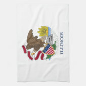 Serviette de cuisine avec Drapeau de l'Illinois, É (Vertical)