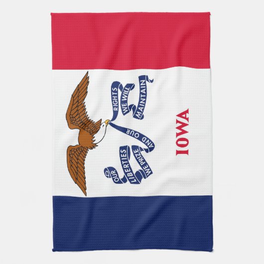 Serviette de cuisine avec Drapeau de l'Iowa, États (Vertical)